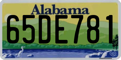 AL license plate 65DE781