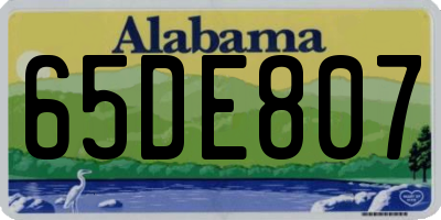 AL license plate 65DE807