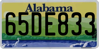 AL license plate 65DE833