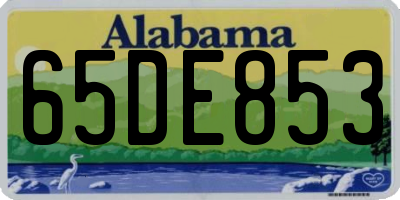 AL license plate 65DE853