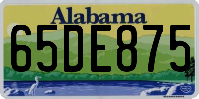 AL license plate 65DE875