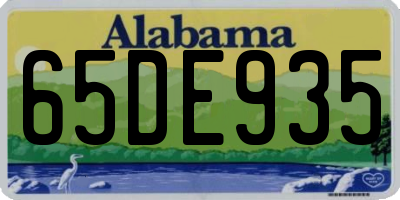 AL license plate 65DE935