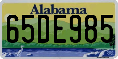 AL license plate 65DE985