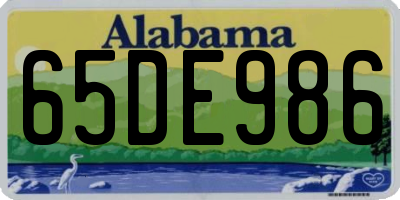AL license plate 65DE986