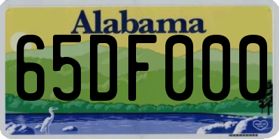 AL license plate 65DF000