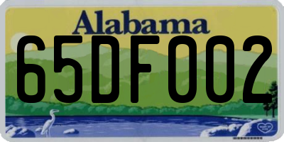 AL license plate 65DF002