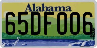 AL license plate 65DF006