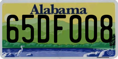 AL license plate 65DF008
