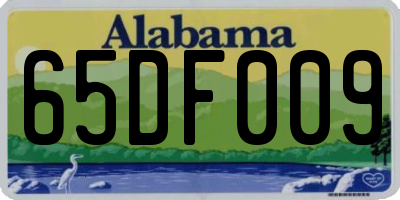 AL license plate 65DF009