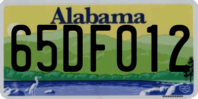 AL license plate 65DF012