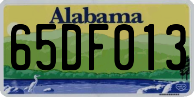 AL license plate 65DF013