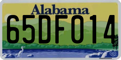 AL license plate 65DF014