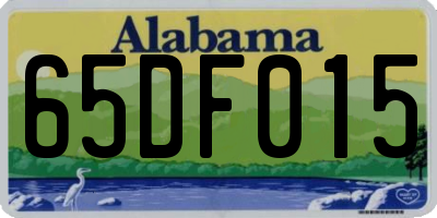 AL license plate 65DF015