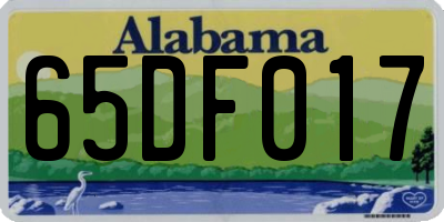 AL license plate 65DF017