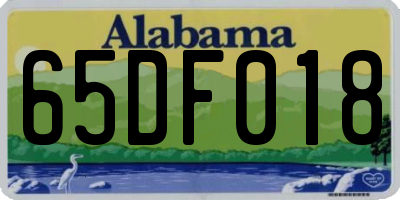 AL license plate 65DF018
