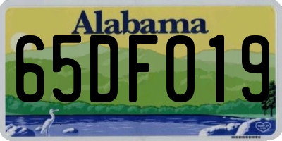 AL license plate 65DF019