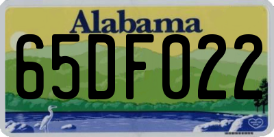 AL license plate 65DF022