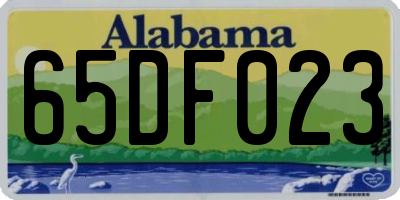 AL license plate 65DF023