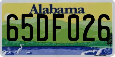 AL license plate 65DF026