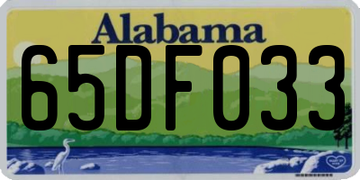 AL license plate 65DF033