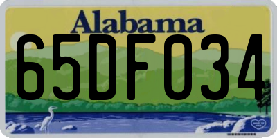 AL license plate 65DF034