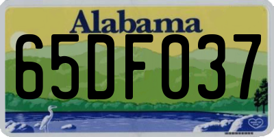 AL license plate 65DF037