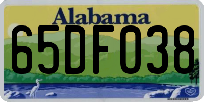 AL license plate 65DF038