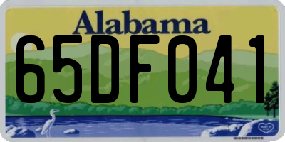 AL license plate 65DF041