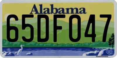 AL license plate 65DF047