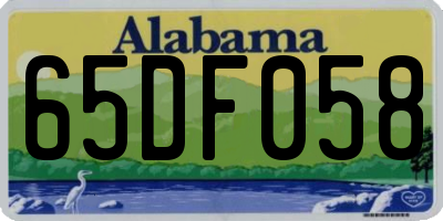AL license plate 65DF058