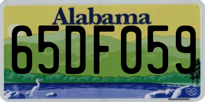 AL license plate 65DF059