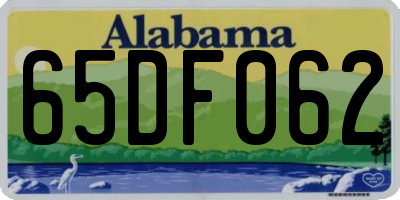 AL license plate 65DF062