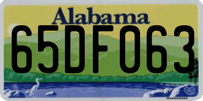 AL license plate 65DF063