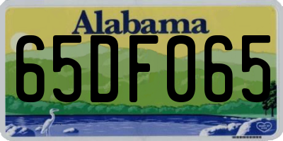AL license plate 65DF065