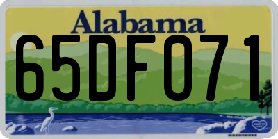 AL license plate 65DF071