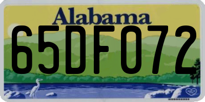 AL license plate 65DF072