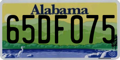AL license plate 65DF075