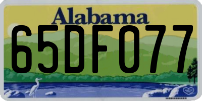 AL license plate 65DF077