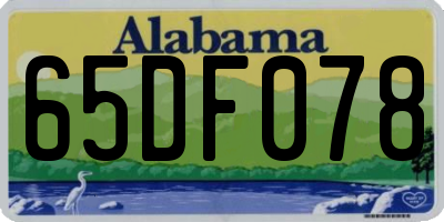 AL license plate 65DF078
