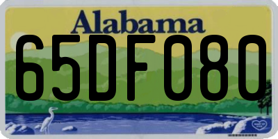 AL license plate 65DF080