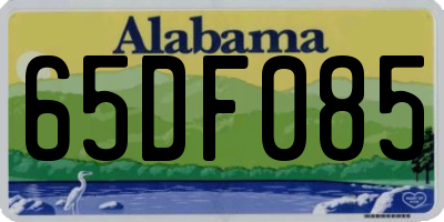 AL license plate 65DF085