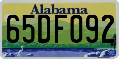 AL license plate 65DF092