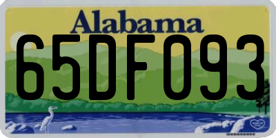 AL license plate 65DF093