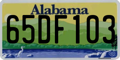 AL license plate 65DF103
