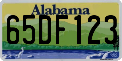 AL license plate 65DF123