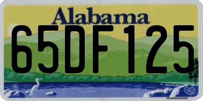 AL license plate 65DF125