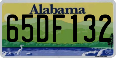 AL license plate 65DF132