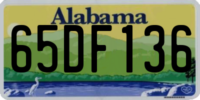 AL license plate 65DF136