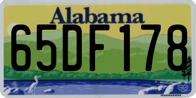 AL license plate 65DF178