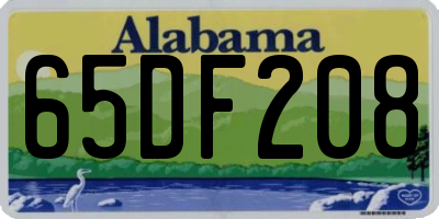 AL license plate 65DF208